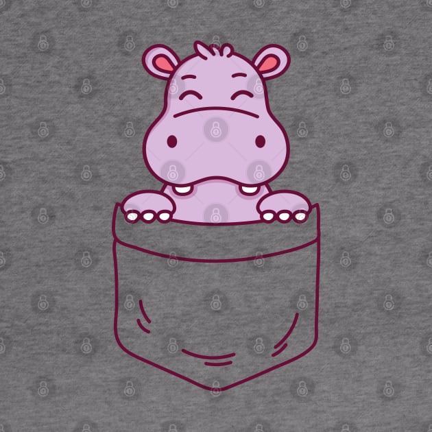 Baby Hippo in a Pocket Kawaii Hippopotamus by Cuteness Klub